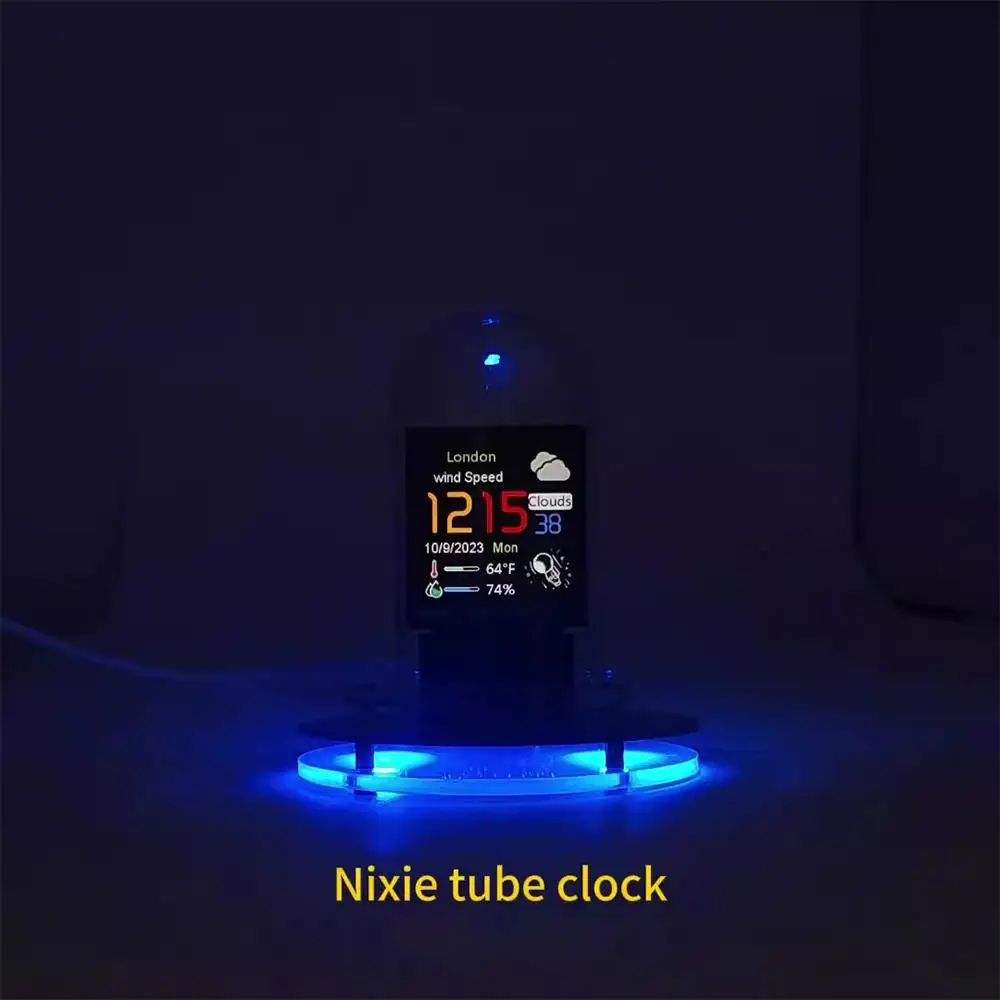 Smart Wifi Desktop Ornament With Digital Clock Automatic Update Holographic Display RGB Timing Alarm Clock Desktop Decor Gift