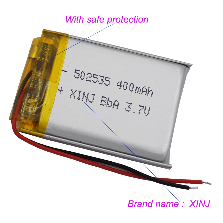 3.7V 400Mah Oplaadbare Li-Po Batterij 502535 Voor Meetinstrument Gps Sat Nav Muziekspeler Rijden Recorder Auto Camera Dvr