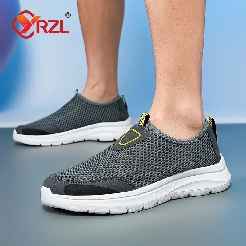 YRZL Men's Casual Shoes Light Men Sneakers Mesh Lightweight Comfortable Walking Shoes Outdoor Breathable Big Size 39-48 Men Shoe