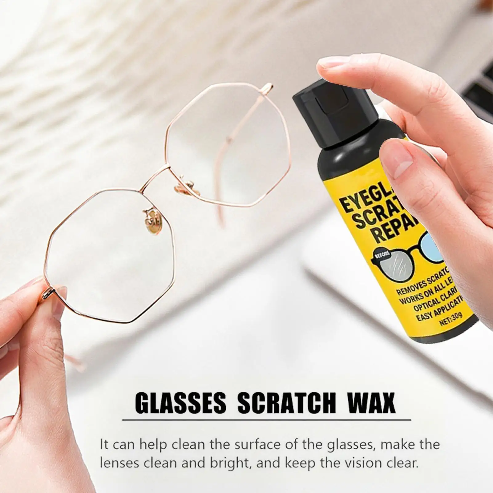 Multi-Surface Scratch Remover & Anti-Fog Cleaner - Polishing Compound for Glasses, Sunglasses, Camera Lens, Windshield, Window