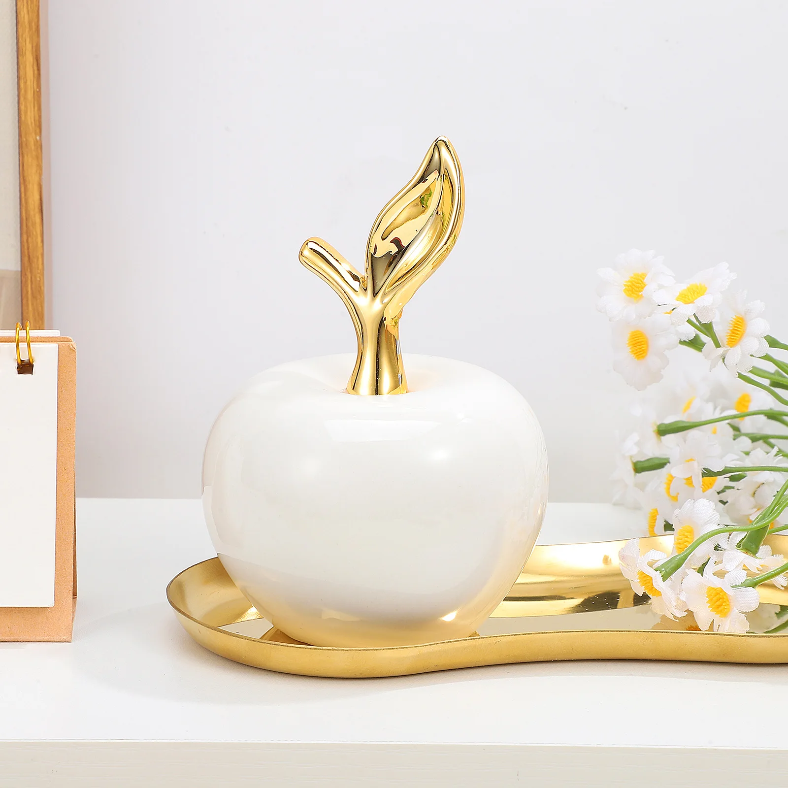 

Ceramic Apple Ornament Simulation Fruit Table Ornaments Apples Fake Artificial
