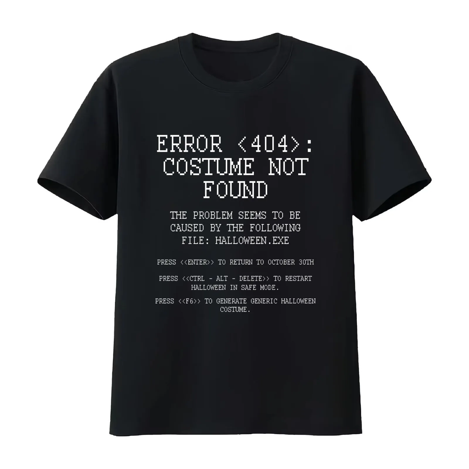 Halloween error costume not found apparel T-Shirt Summer Casual Cotton Tee Oversized Streetwear Tops Vintage Graphic Print