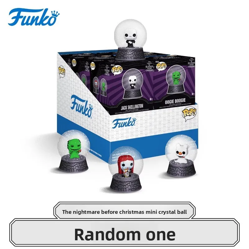 FUNKO POP – Mini boîte aveugle de Globe à neige Disney's The Nightmare Before Christmas, décoration de bureau, modèle d'ornement, jouets à collectionner