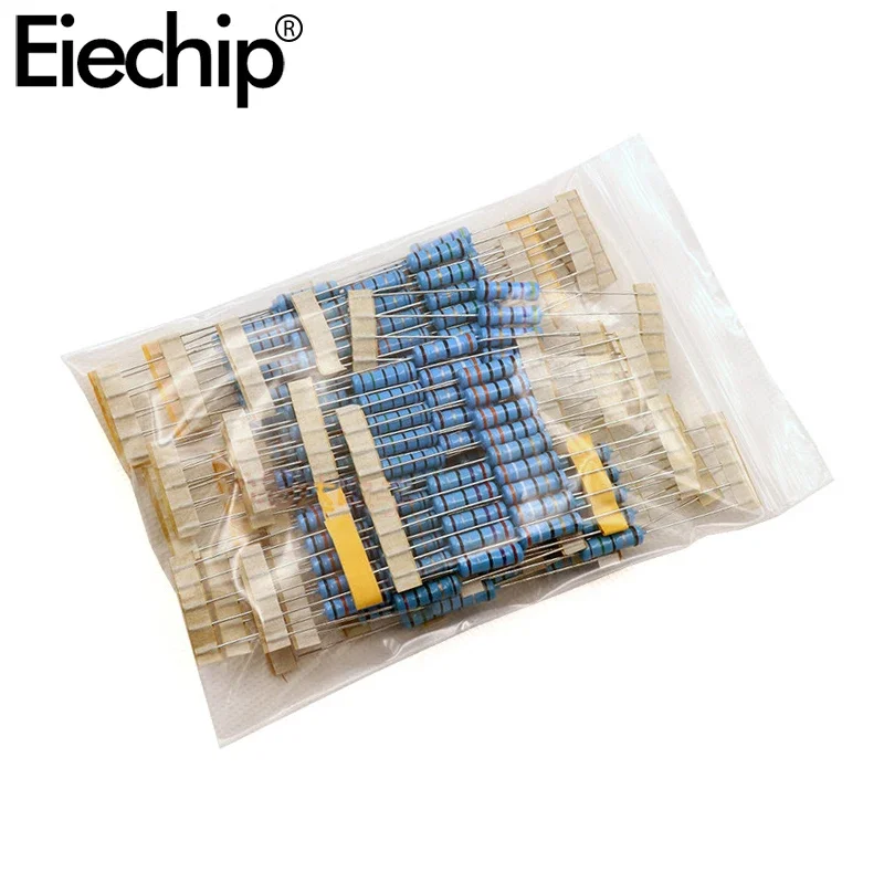 150-300PCS Metal Film Resistor Set 1/4W 1/2W 1W 2W Resistance Pack Assortment Kit, 0.1R~750R 1K~820K ohm Resistors diy kit