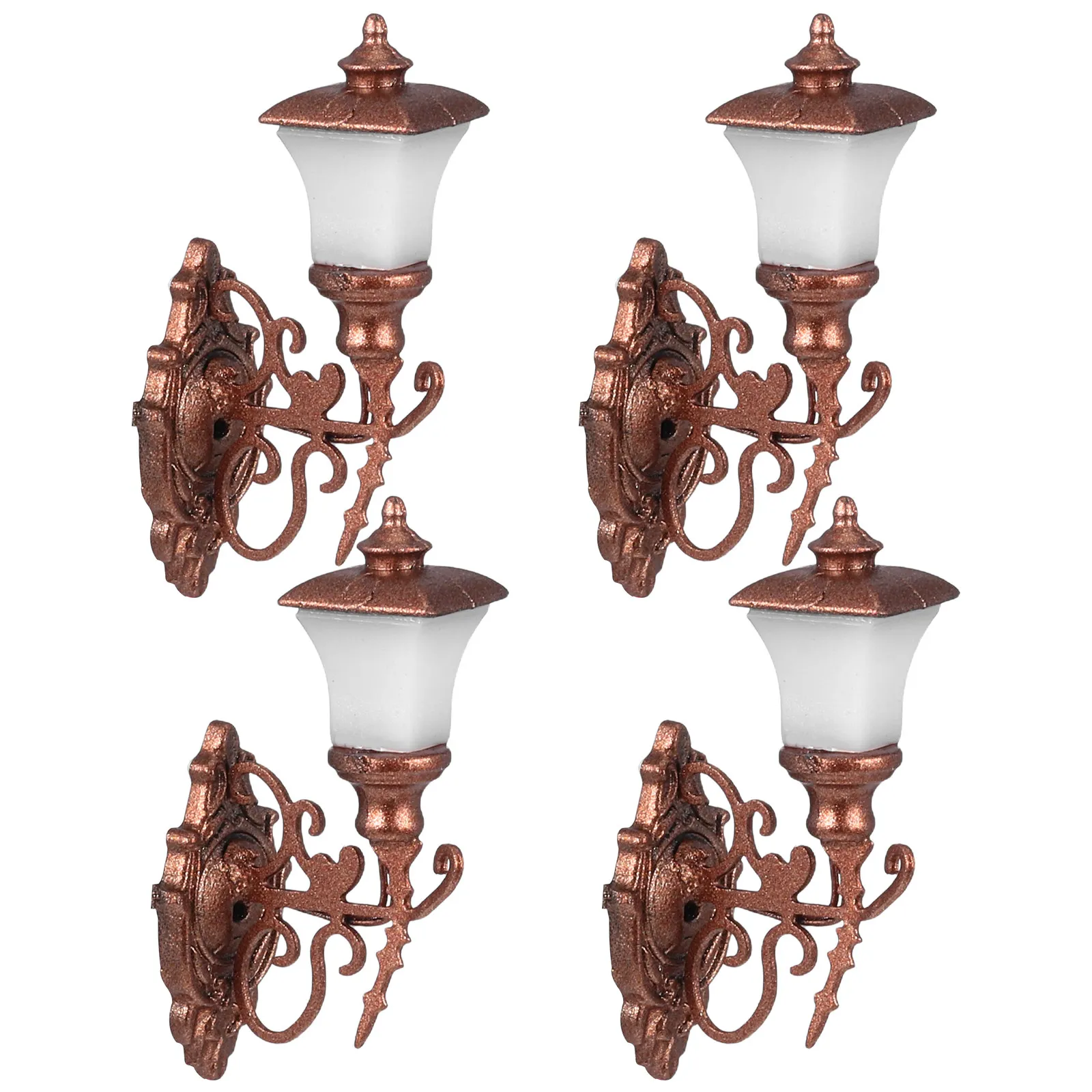 

4Pcs Mini Wall Lamp Luminous Tiny Wall Lamp Mini House Decoration Sand Table DIY Materials Miniature Scene Accessories