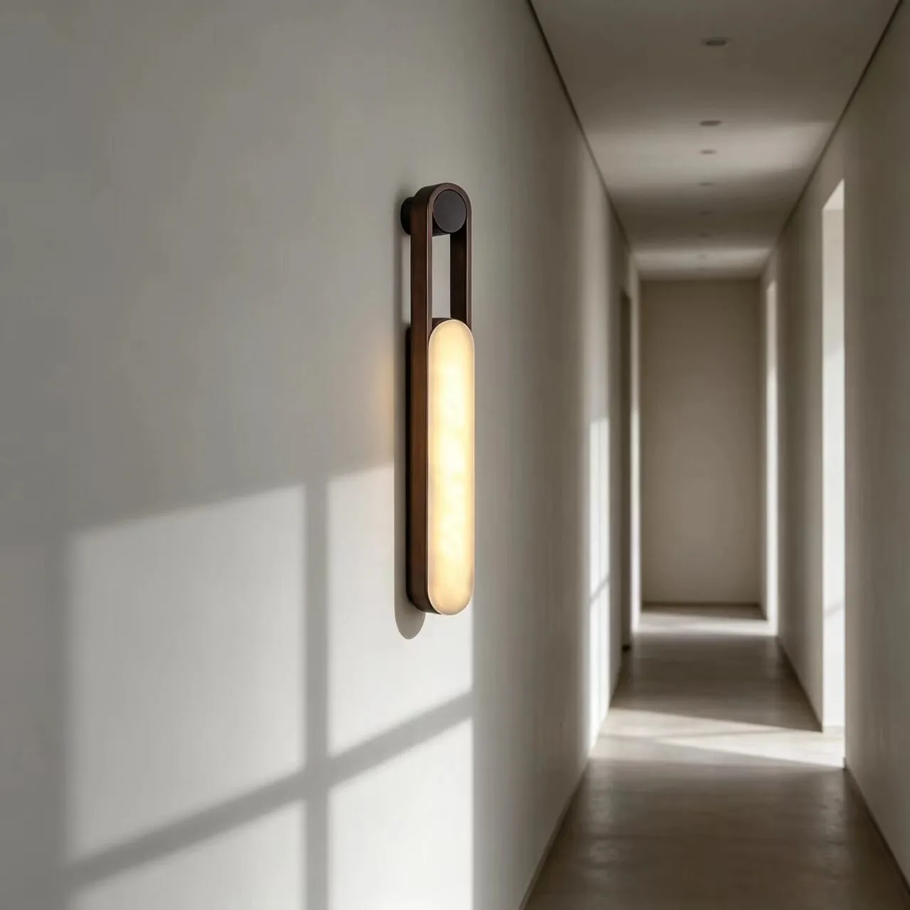 LED Natural Spanish Travertine Wall Lamp Bedroom Bedside Passage TV Background Wall Fixture Indoor Room Decor Alabaster Lighting