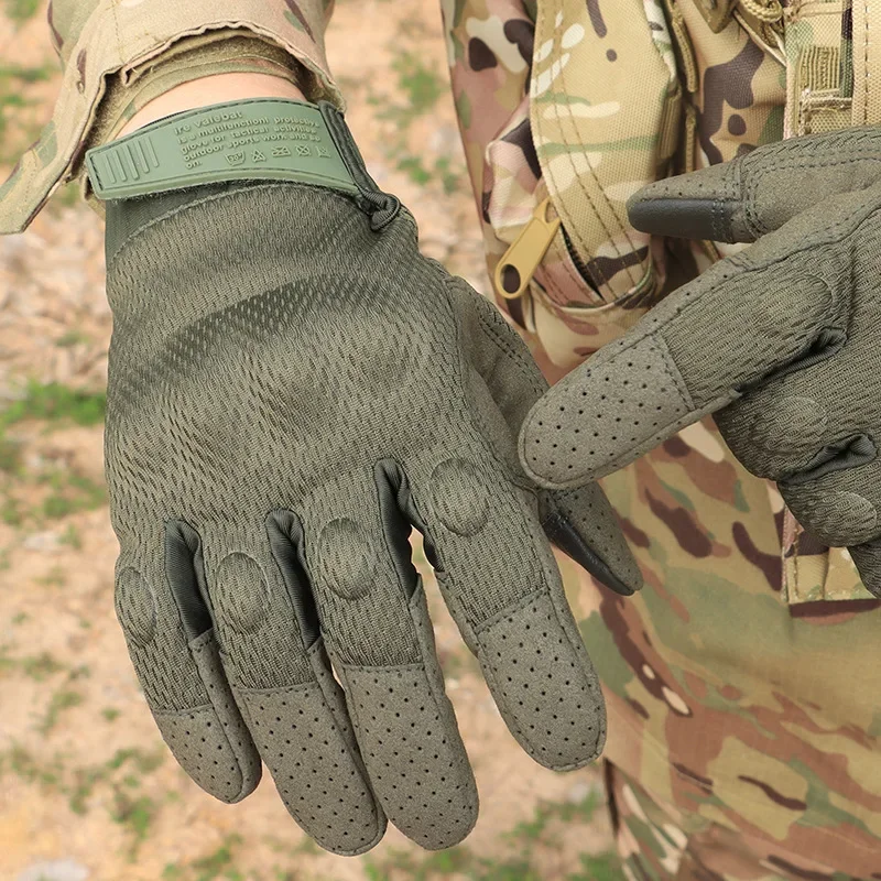 Outdoor sports camouflage touch screen tactical gloves outdoor special forces riding motorcycle full finger anti-skid military f