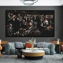 The Godfather Movie Star Poster  Gangsters Cigar Club Canvas Wall Art for Living Room Decor