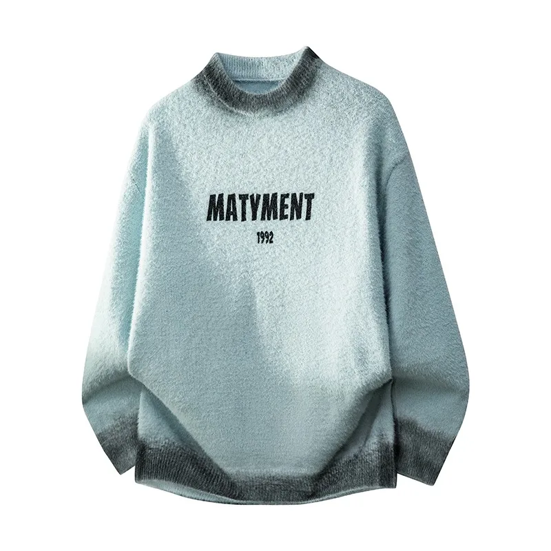 

Осенне-зимний мужской пуловер с круглым вырезом, свитер с длинными рукавами, свитер с надписью, модный повседневный топ