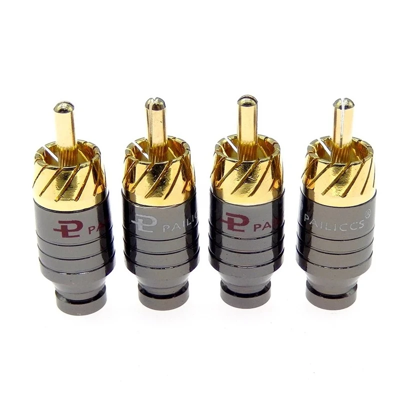 2/4PCS gold-plated RCA lotus head connector, AV video speaker audio output/input adapter plug, headphone connector
