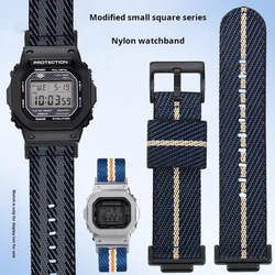 Nylon watchband DW-5600 men's watch strap For Casio G-SHOCK DW5600 GW-M5610 GA-2100 DW-6900 Quick release Bracelet Metal Adapter