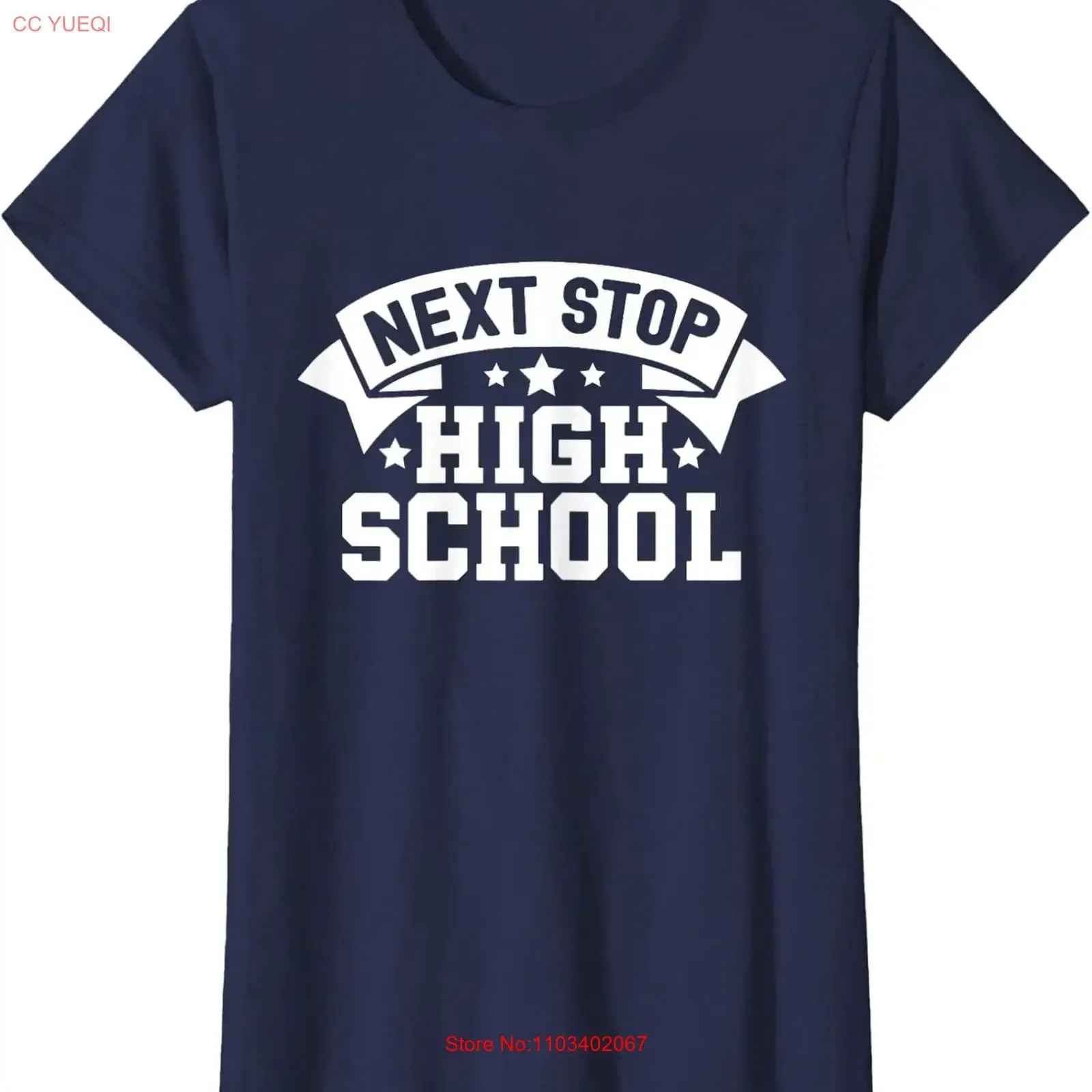 Camiseta de cuello redondo para mujer, estilo vintage lavado, a la moda, informal, ligeramente suave y elástica, para el regreso a clases, Next Stop High Teacher