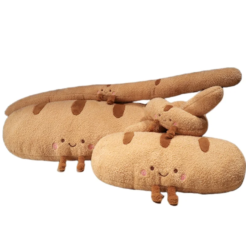 Cute Long Baguett Throw Pillow Funny Design Stuffed Baguette Bread Cushion Plushie Sofa Decor Capibara For Boy Girl Gift