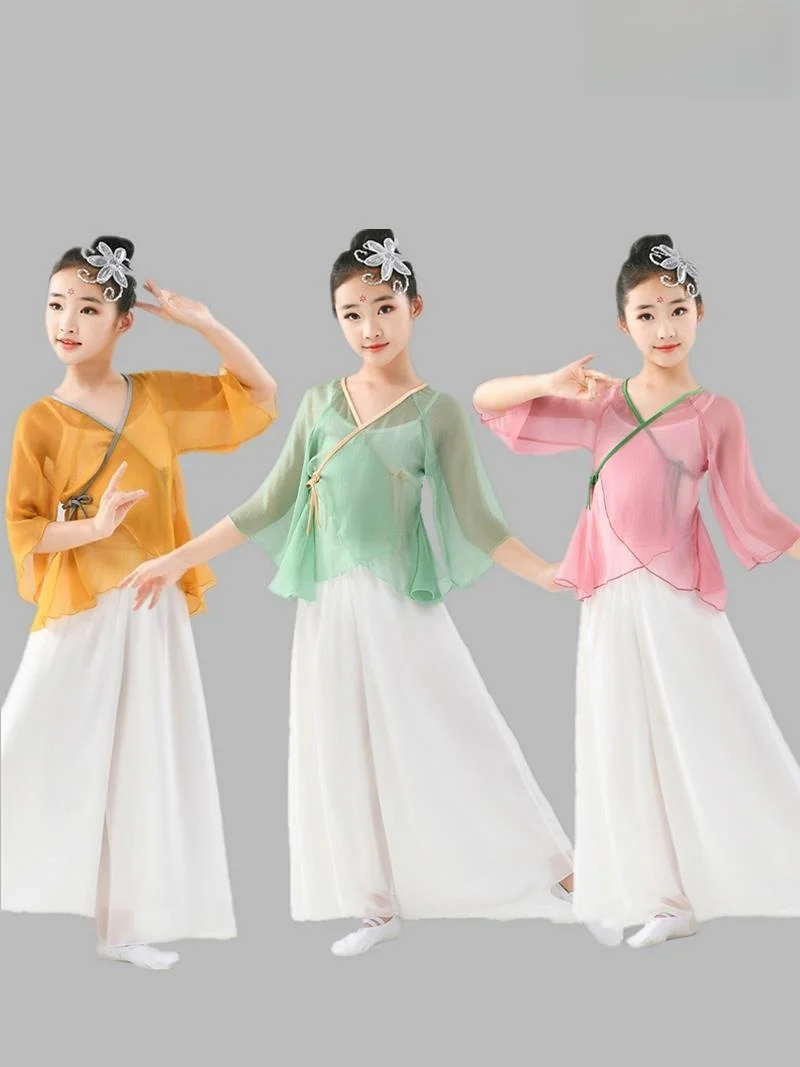 

Детский костюм для занятий классическим и народным танцем, костюм для выступлений для девочек, национальный костюм для детей, модная одежда YUNXIYAN E4506