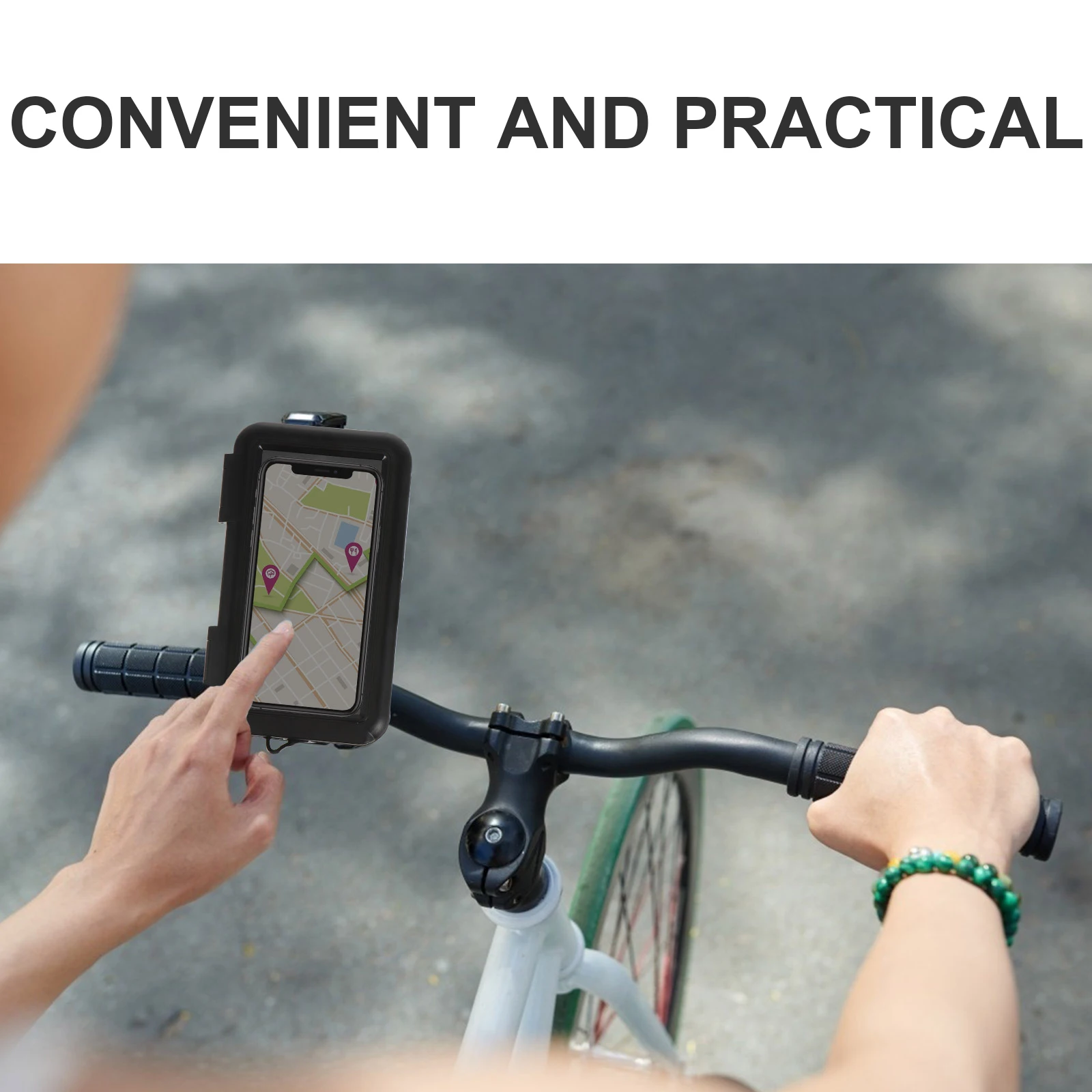 

1 шт. Водонепроницаемый держатель для телефона на мотоцикл - прочная подставка для телефона на велосипед для всех смартфонов, подходит для снегоходов и