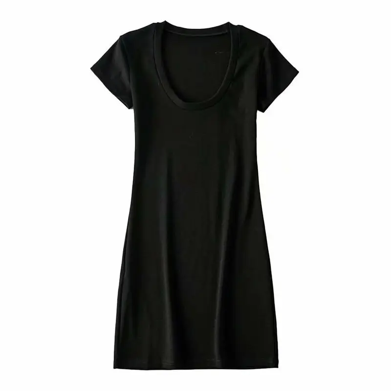 Pure Desire Wind Sweet Spicy Girl U-hals Korte Mouwen Tas Hippe Rok Dames Zomer Stijl Show Body T-shirt Jurk Strakke Rok