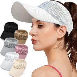 Women Ponytail Baseball Cap Outdoor Sports Cycling Anti-UV Sun Hats Hollow Out Breathable Empty Top Hat Summer Beach Caps