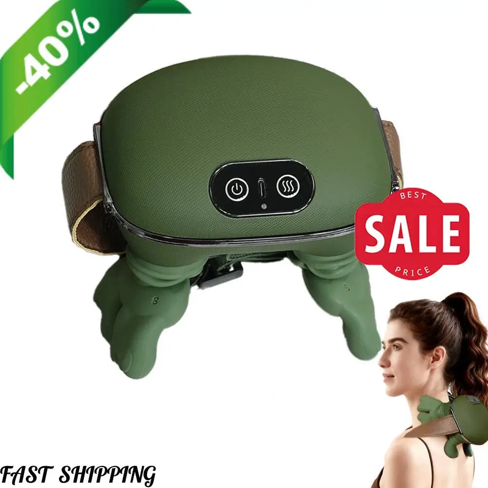 Massaggiatore riscaldato bionico Shiatsu portatile per collo e schiena Massaggiatore elettrico per tessuti profondi Massaggio impastatore 4D Mano umana simulata