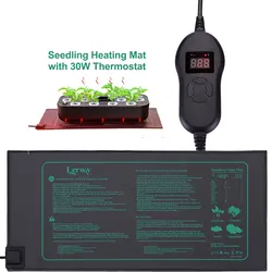 Indoor Seedling Heating Mat with 30W Thermostat IP67 Waterproof Heating Pad for Hydroponics Cultivation,Fish Tank,Plants Growth