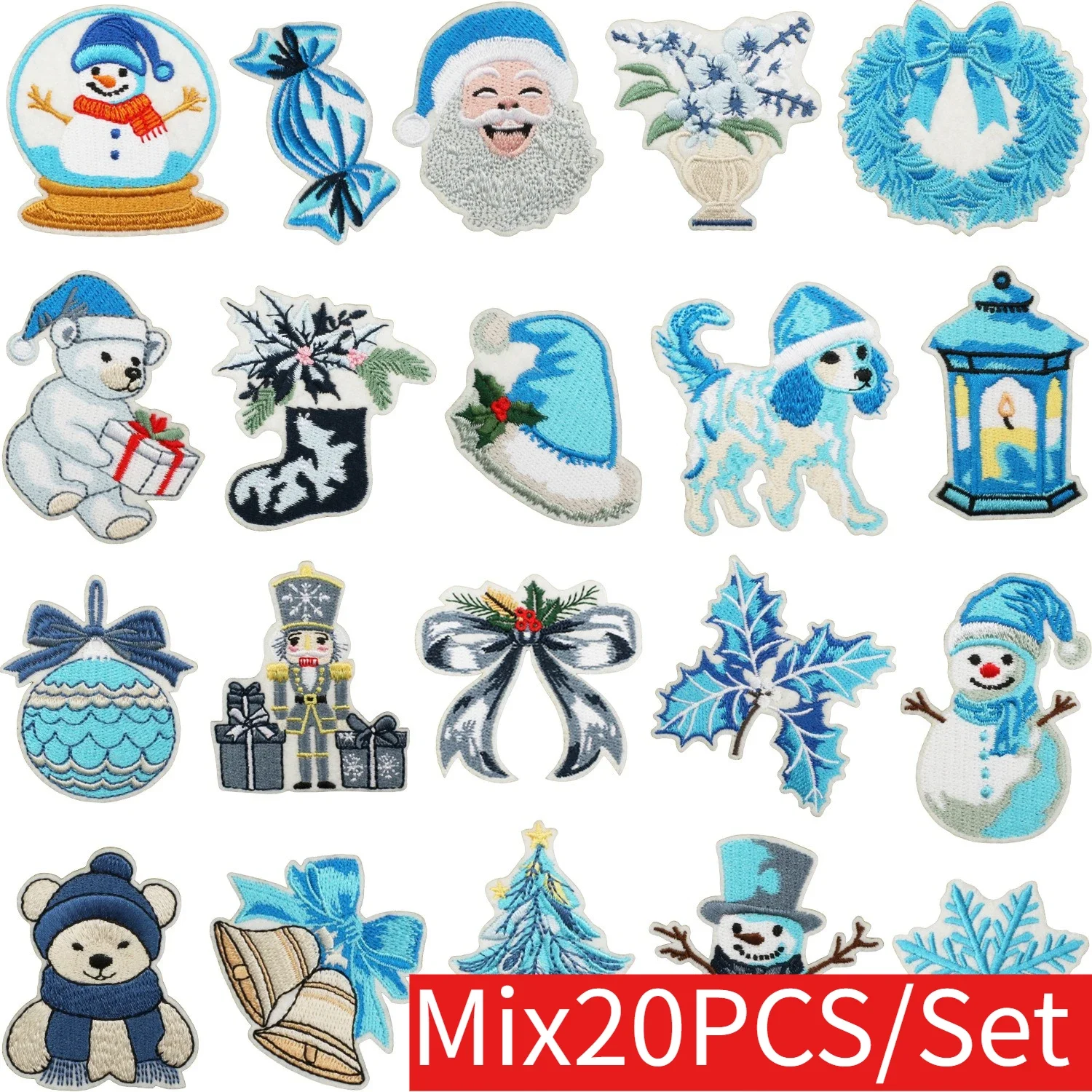 Christmas Theme Embroidery Cloth Sticker Bag Clothes Decoration Snowflake Bell Patch Sticker Gift Embroidery Patch Ironing