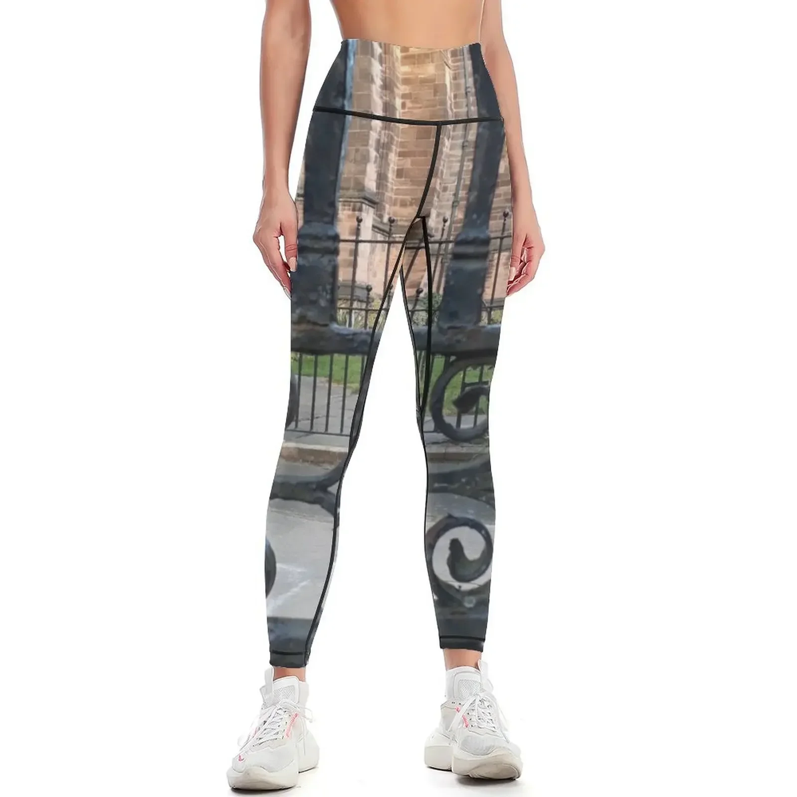 

St George's Church and gate Leggings sporty woman gym gym sportswear woman Sports pants woman push up legging Womens Leggings