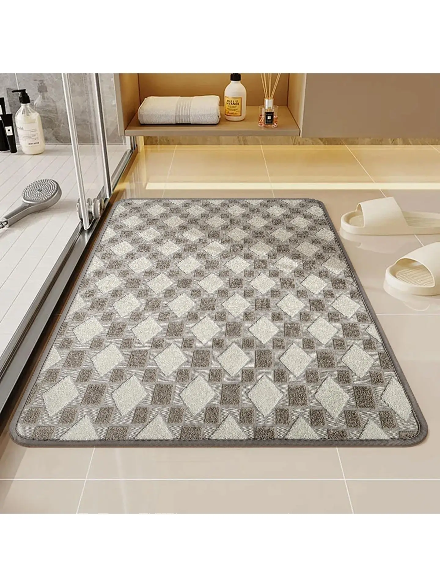 厚みのある吸収性バスルームマット速乾トイレ滑り止めフットパッドホームトイレ高級カーペット吸水バスルームラグ