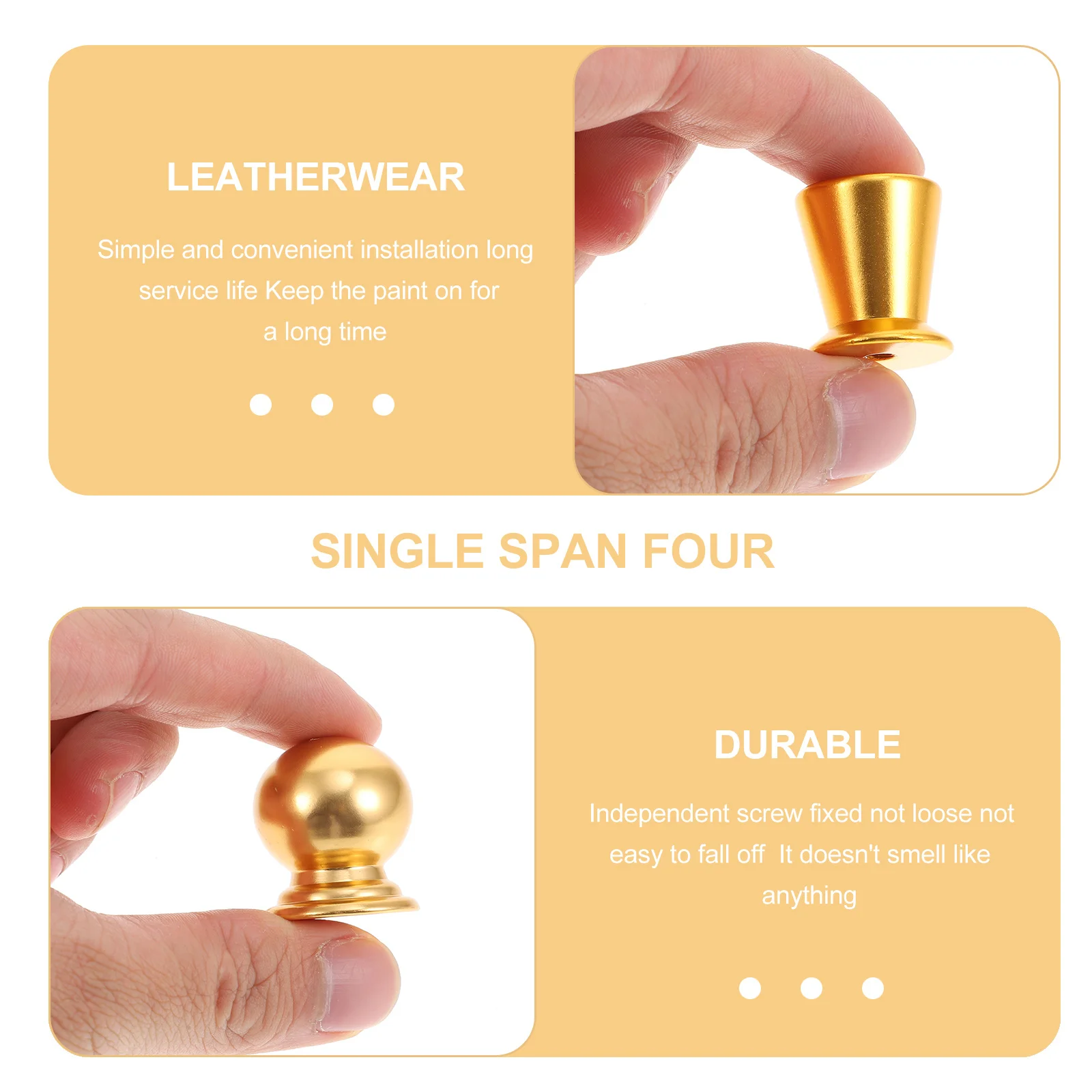 

4Pcs Gold Small Cabinet Drawer Pull Knob Aluminum Alloy Handle Simple Design Furniture Accessories for Home Kitchen Bedroom