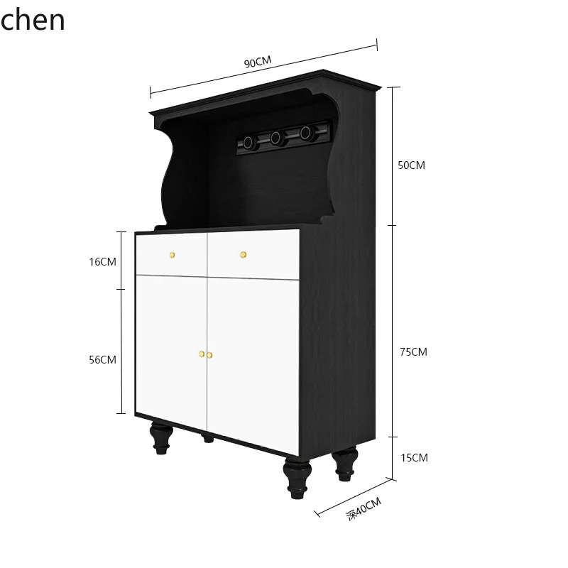 PYH Retro Sideboard Living Room Sofa Side Cabinet Integrated Entryway Tea Cabinet