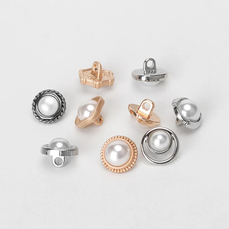 10pcs 11mm Round pearl buttons for cc clothing, Shirts, sweaters, cardigans, Blouse,Luxury metal button DIY sewing accessories