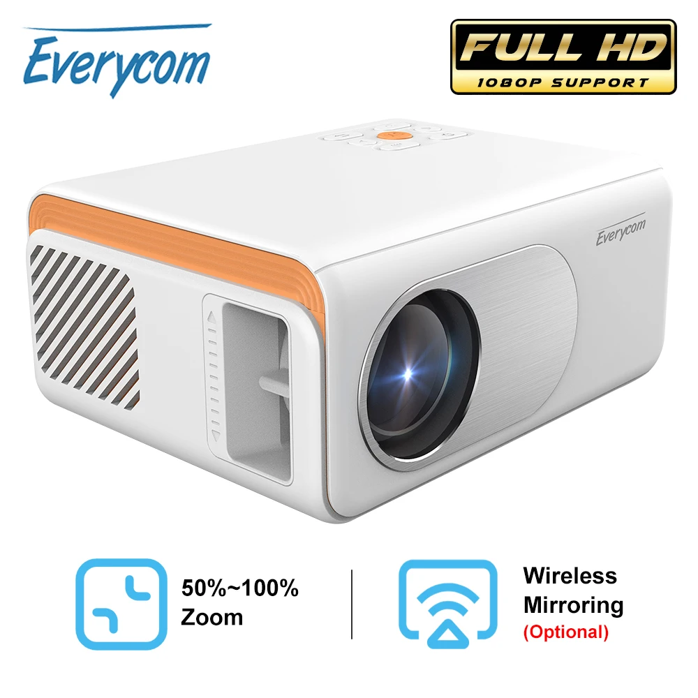 Everycom X70 Mini LED Support 1080P WiFi Projector Pocket Pico Portable LCD Video Movie Multimedia SmartPhone Beamer Home Cinema