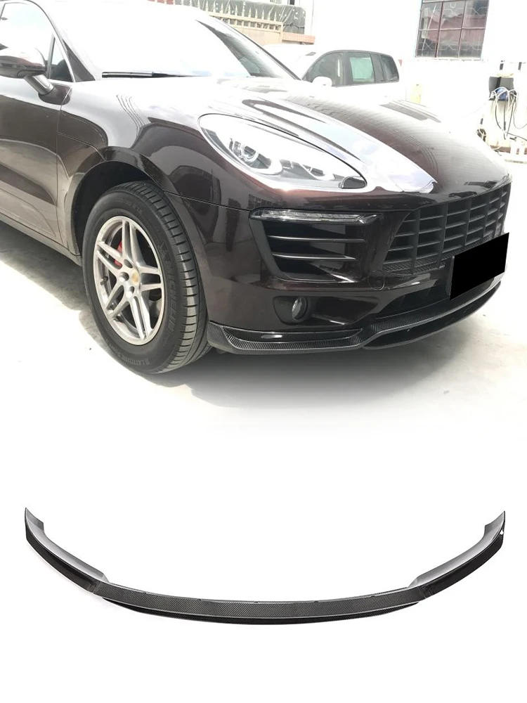 Przedni spojler z włókna węglowego FRP do Porsche Macan Base Sport Utility 2014-2017, dokładka pod zderzak, splitter, osłona. — zdjęcie 2