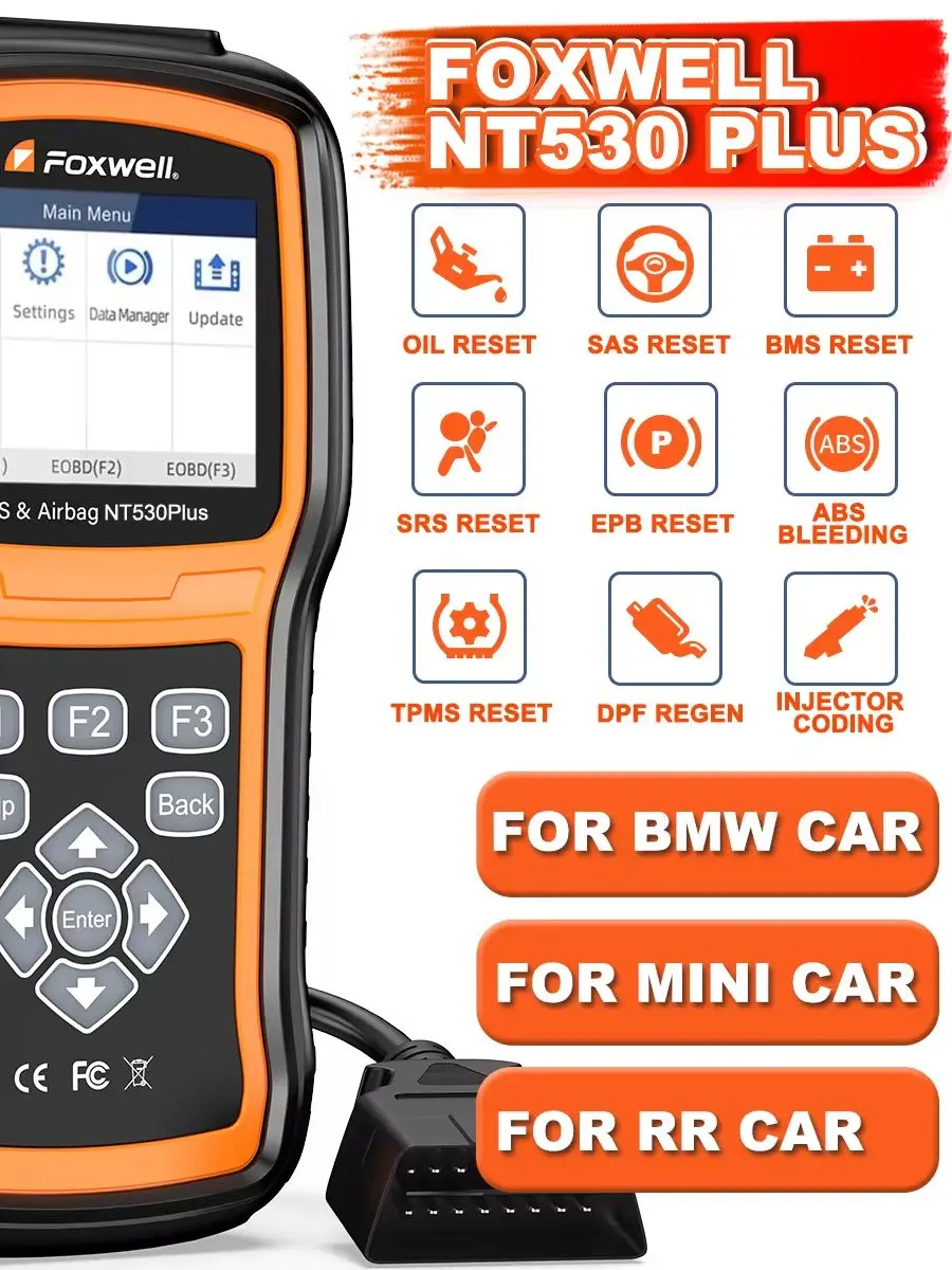 FOXWELL NT530 PLUS für BMW Bidirektionales Diagnose-Scan-Tool Alle Systeme 35+ Reset-Funktionen OBD2-Scanner Automotive Code-Lesegerät