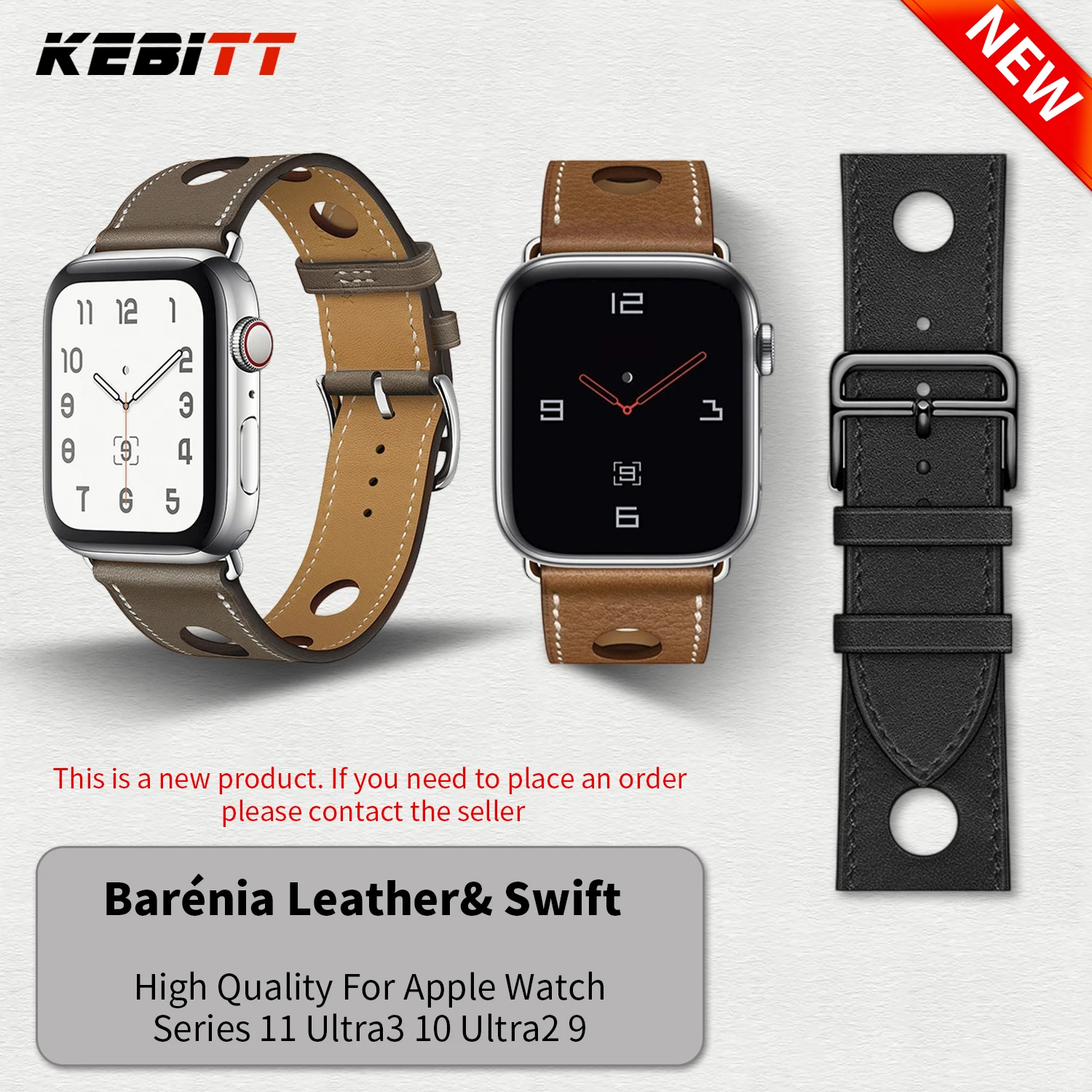 Kebitt For Apple Watch Series11 10 Ultra3 2 9 8 7 6 SE3 Strap High Quality Genuine Leather Band Iwatch 46 42 41 45 49mm Bracelet - Image 3