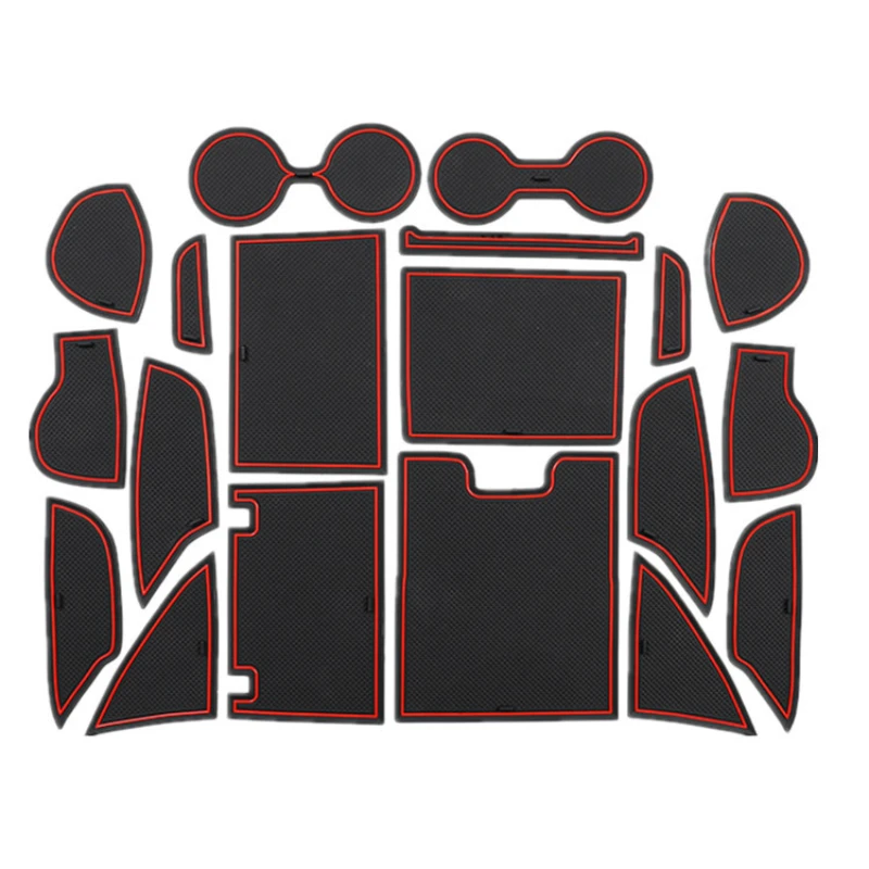 19PCS Anti-Slip Rubber Door Groove Gate Slot Mat Pad for Toyota Prius 2023+  Accessories Mats