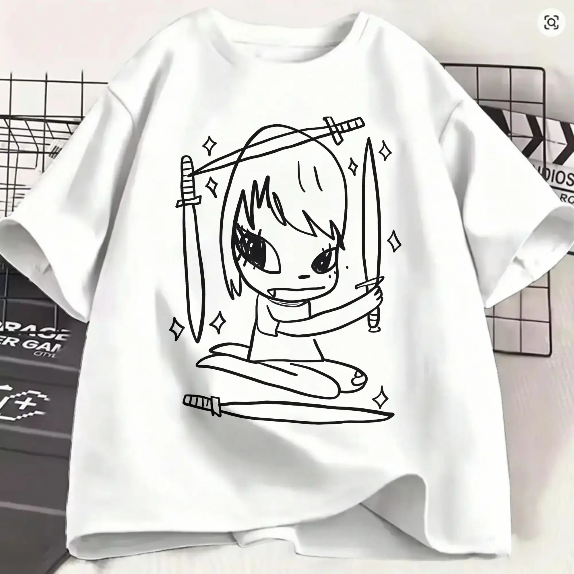 Streetwear T Shirt Summer Yoshitomo Nara Fashion T-Shirts  Cotton Tee Shirt for Men Awesome Plus Size Short Sleeve Tops