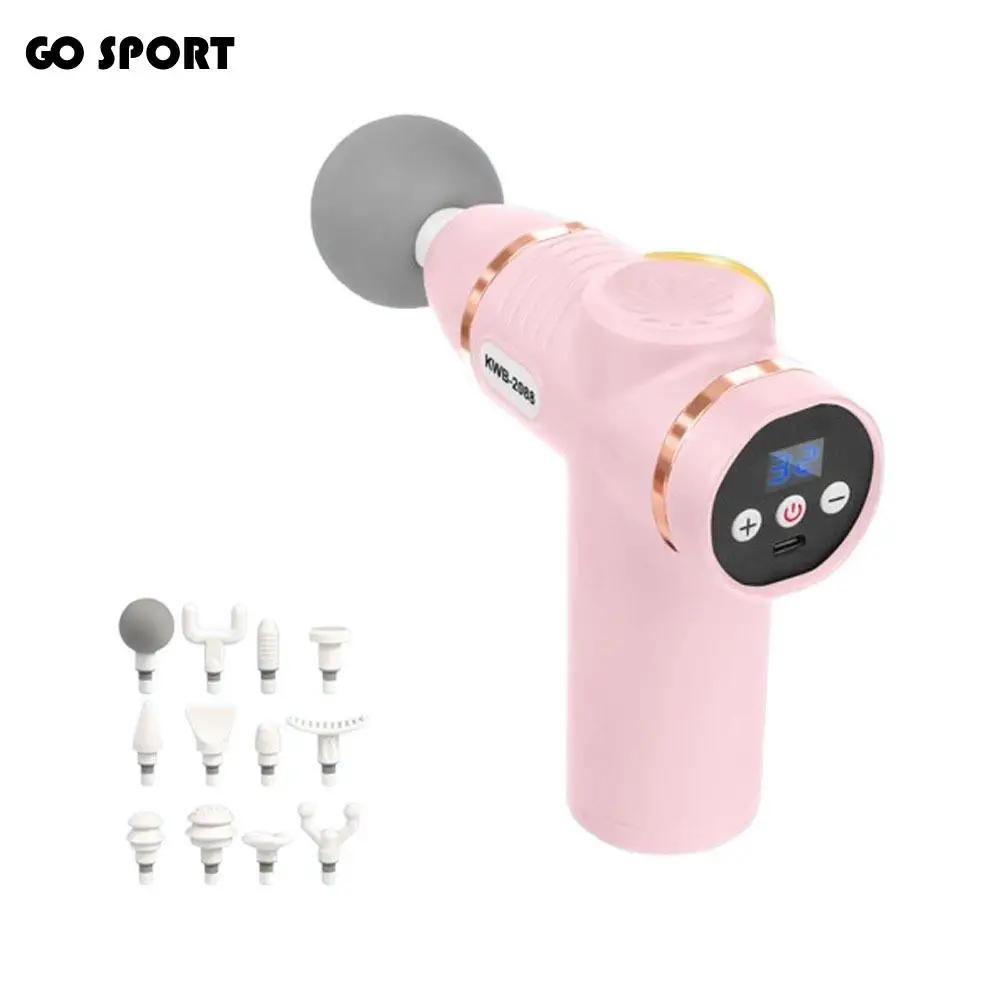 

USB Charging Electric Scalp Massager LCD Display 12 Massage Heads Muscle Relaxation Tool Handheld 32 Speeds Fascia Massager