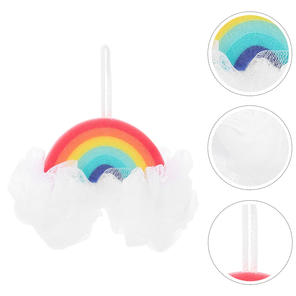 s Rainbow Shaped Baby Sponge Adorable Cloud Bath Soft Household Scrubber Portable Travel Lightweight Compact Fits Palm
