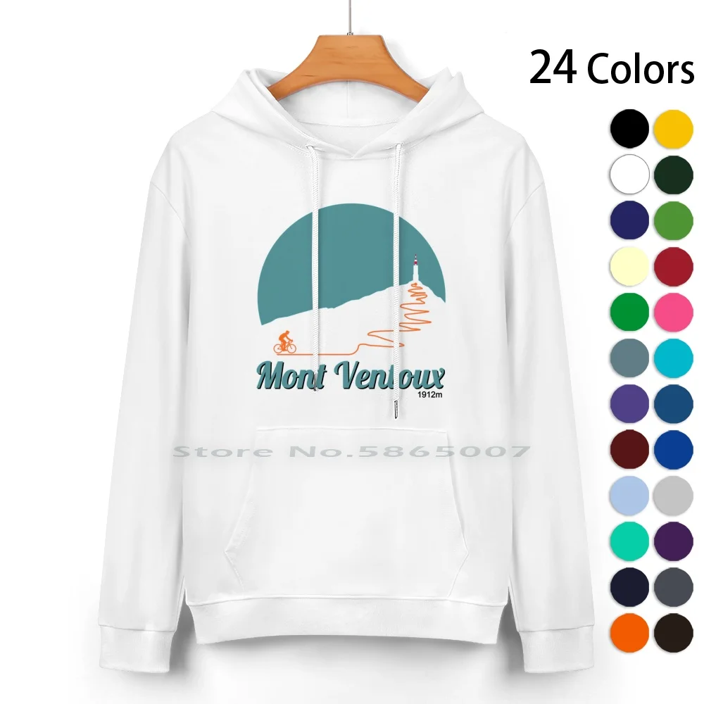 Mont Ventoux Circular Artwork Pure Cotton Hoodie Sweater 24 Colors Cyclist Mamil Cycling Dad D Italia Kom King Of The Mountains