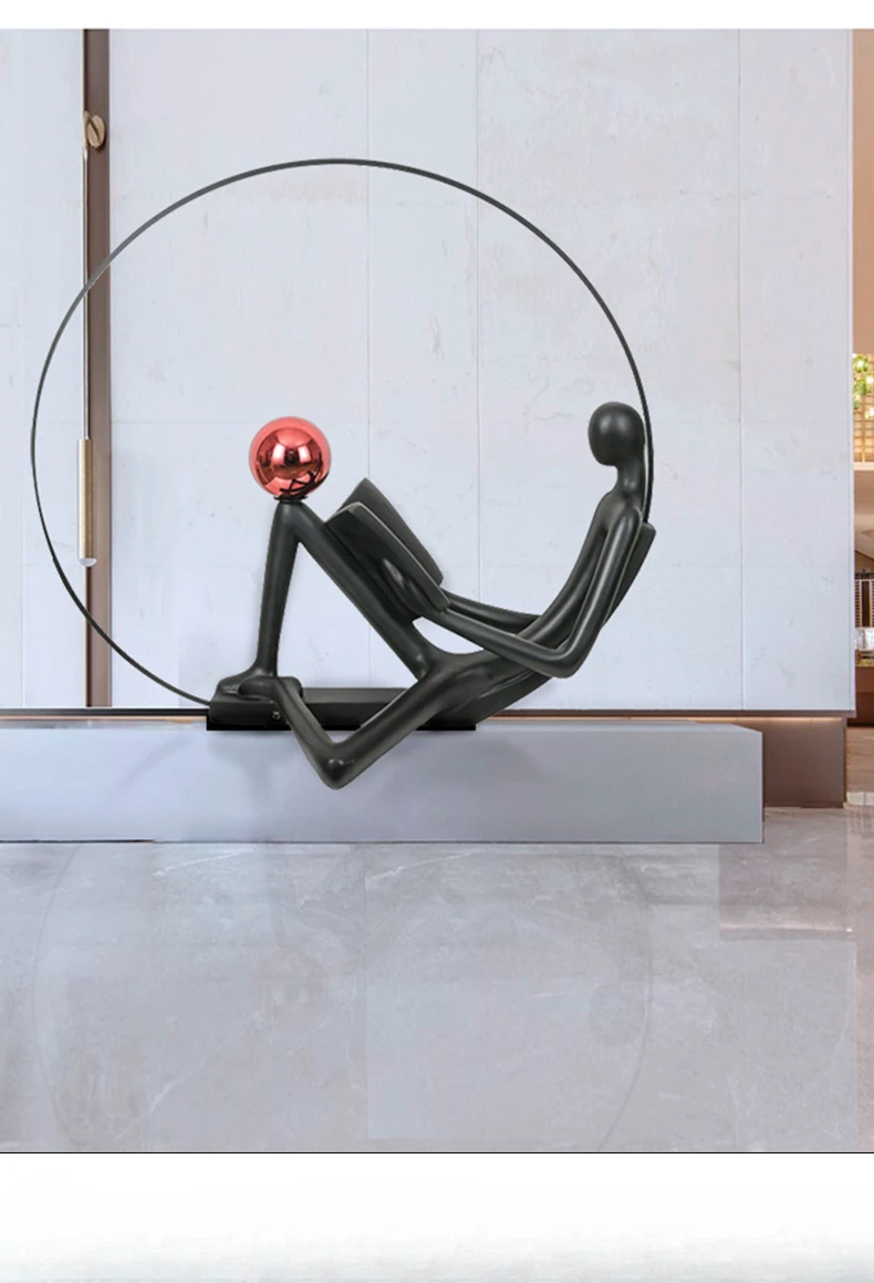 Customized Modern Abstract Humanoid Art Sculpture with Light Floor Hotel Lobby Home Large Decoration Big Decorations