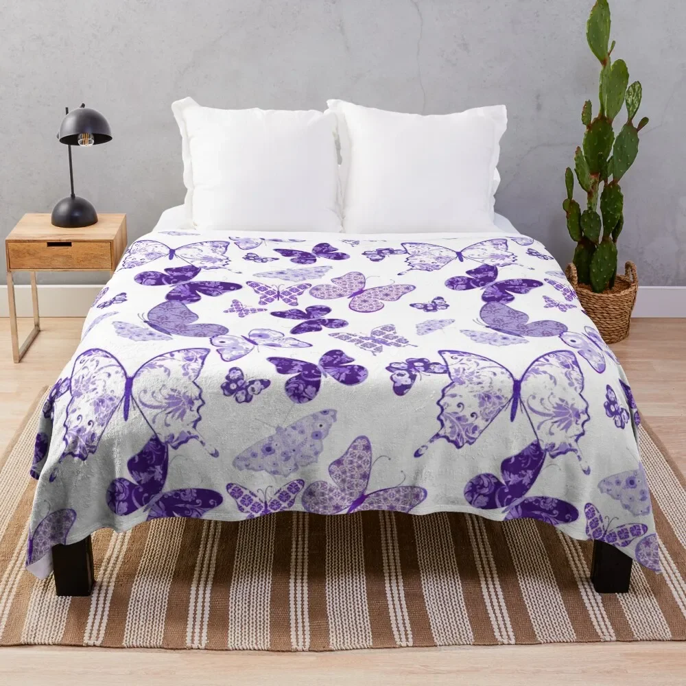 

Beautiful Purple Butterflies A Throw Blanket Single Thermals For Travel Travel Blankets