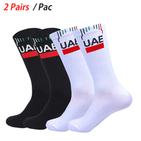 2 Pairs 2025 New Cycling Socks Men Women UAE Team Breathable Quick Dry Outdoor Football Running Socks