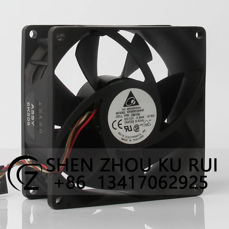 

Вентилятор охлаждения корпуса для DELTA DC12V 0,84A EFB0912HHE EC ACViolent, центробежный вентилятор с двойным шарикоподшипником 9038 9 см 92x92x38 мм