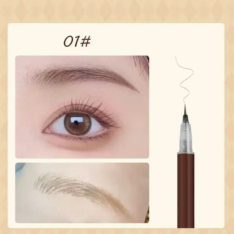 Liquid Eyebrow Tattoo Pencil Ultra Thin Head Waterproof Eyebrow Pen Sweat-proof and Colorfast Lazy Thrush Easy To Wear Makeup