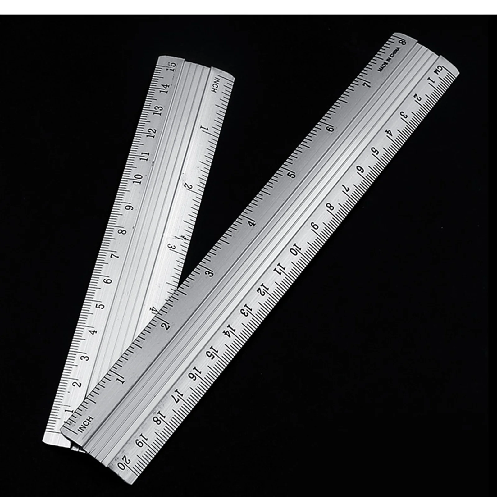 1Pc Righello Dritto Strumento di Misura di Precisione In Lega di Alluminio 0-150MM 0-200MM 0-300MM 0-6 Pollici 0-8 Pollici 0-12 Pollici