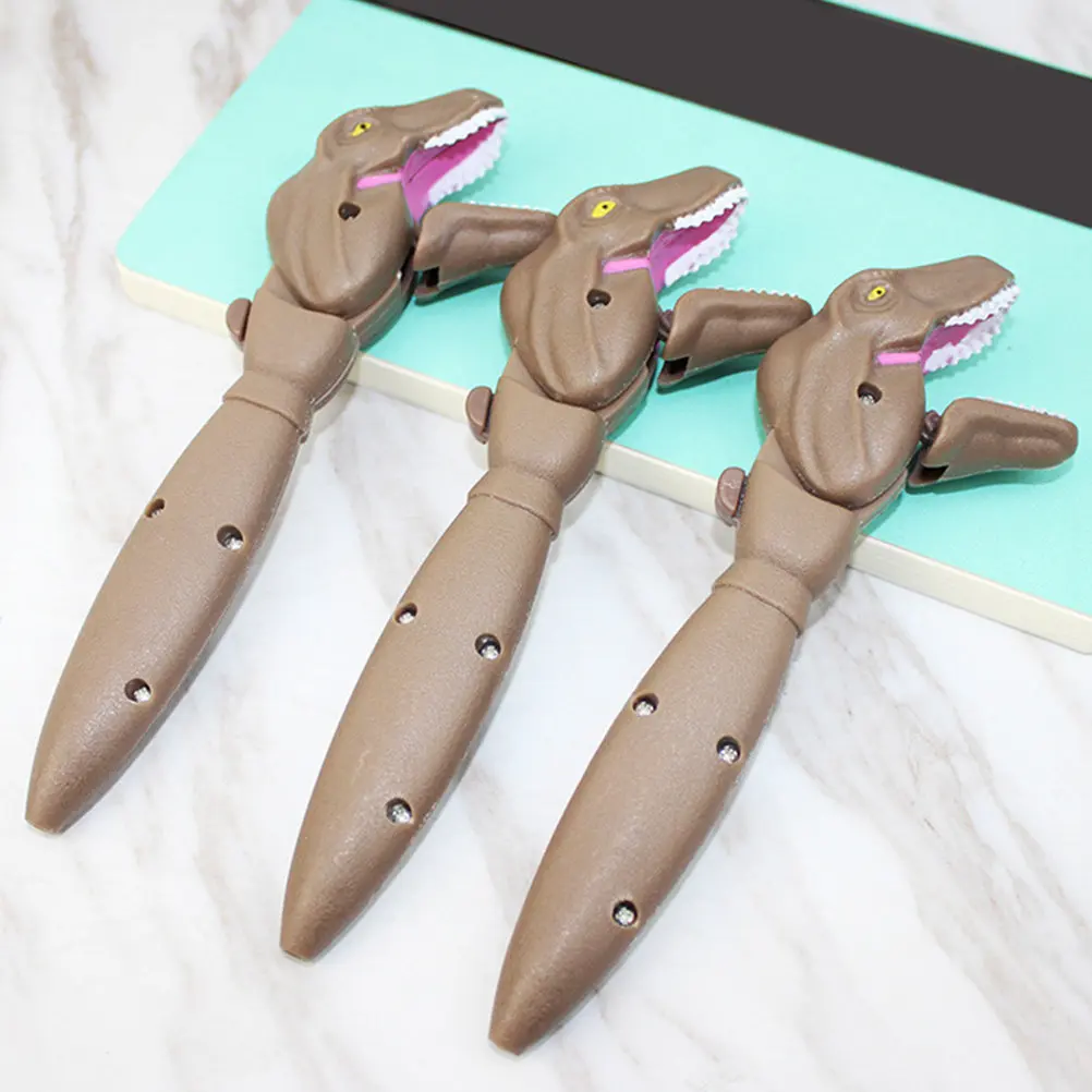 

3Pcs Cool Dinosaur Ballpoint Pen Unique Big Mouth Design Three-Color Convenient Portable Writing Pens for Students Teachers
