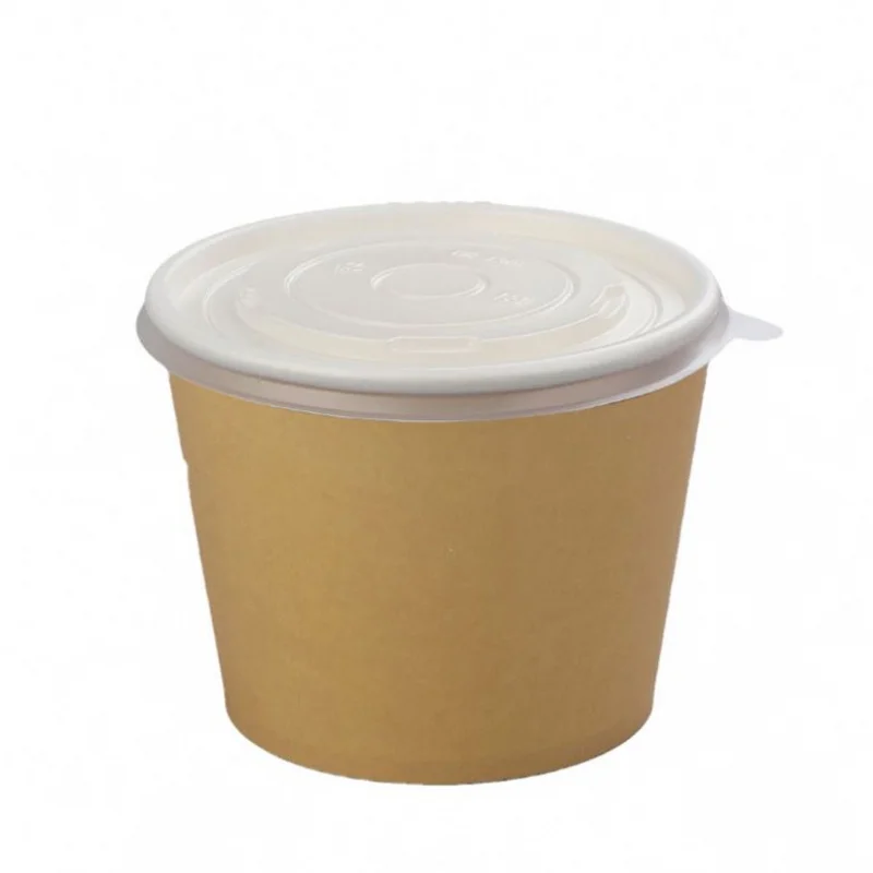 Gobelet en papier kraft à couvercle chaud, produit personnalisé, frites, frit, jetable, bol alimentaire, café, tasse à soupe, esprit de poulet