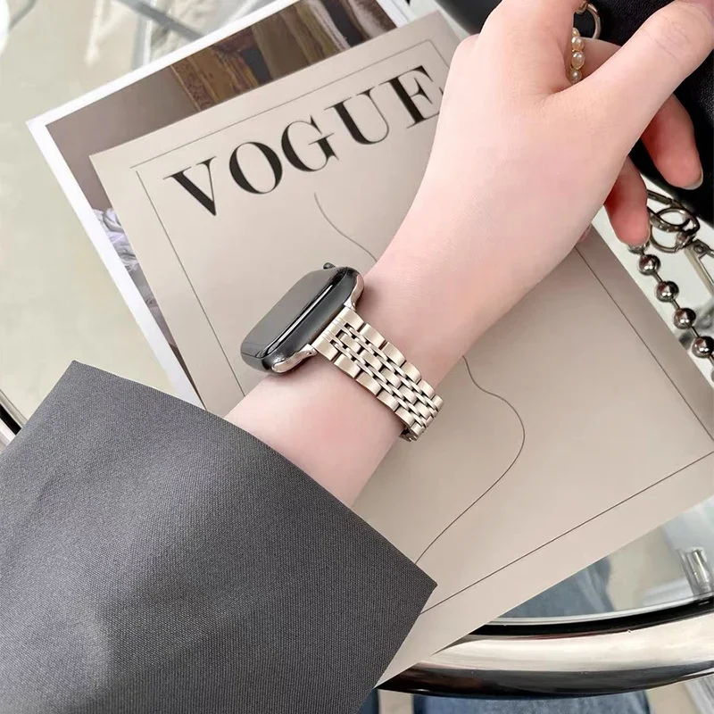 Stainless Steel Strap For Apple Watch Ultra 2 Band 49mm 42mm 44mm Metal Bracelet iWatch Series 10 9 8 7 6 SE 5 4 3 Women 45 41mm