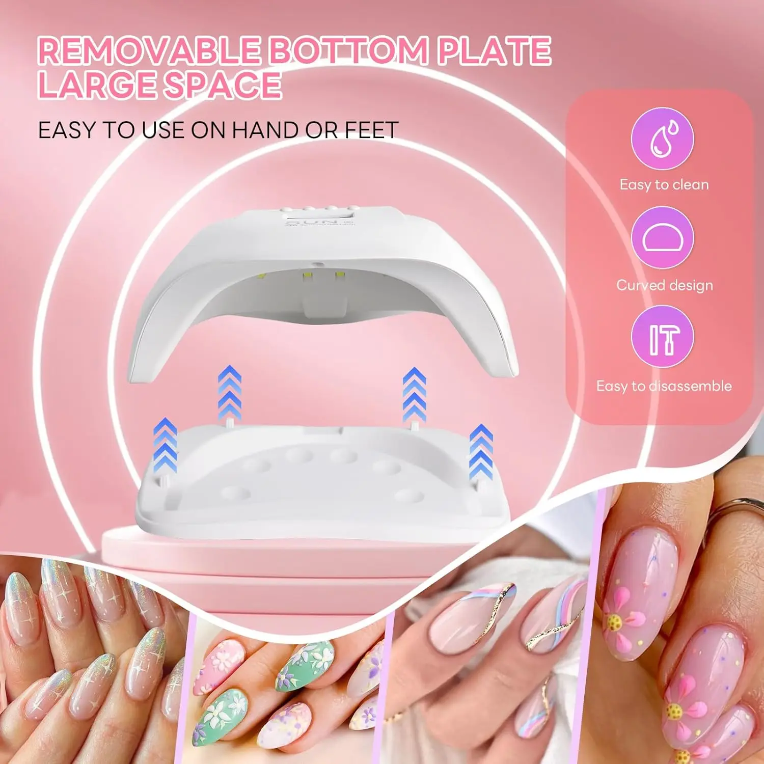 YIKOOLIN 54W UV LED-nagellamp met 36 lampen Sneldrogende nagellakdroger met 4 timeropties voor doe-het-zelf-nagelkunst en gelnagels