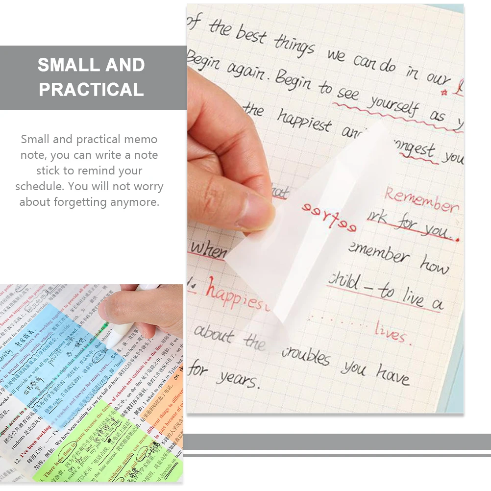 

6 Books Sticky Memo Pads Portable Reusable Note Stickers Office School Memo Pads for Scheduling Planning and Important Notes