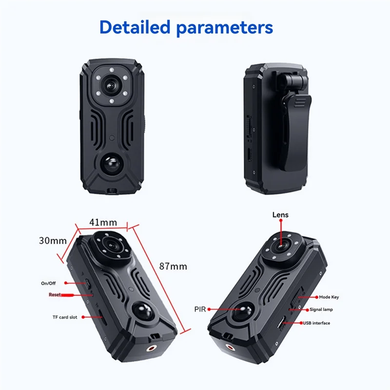 AA60-MD37 واي فاي كاميرا صغيرة IR-CUT للرؤية الليلية مصغرة كاميرا الفيديو جيب الشرطة الجسم كام PIR كاميرات الدراجة كاميرا ويب رياضية #5